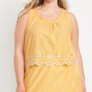 Old Navy Yellow Eyelet Tank Top